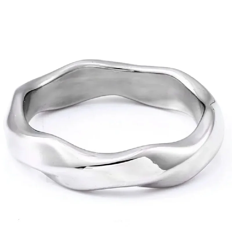 vintage style engagement rings for women-Stainless Steel 3mm Twisted Wedding Band