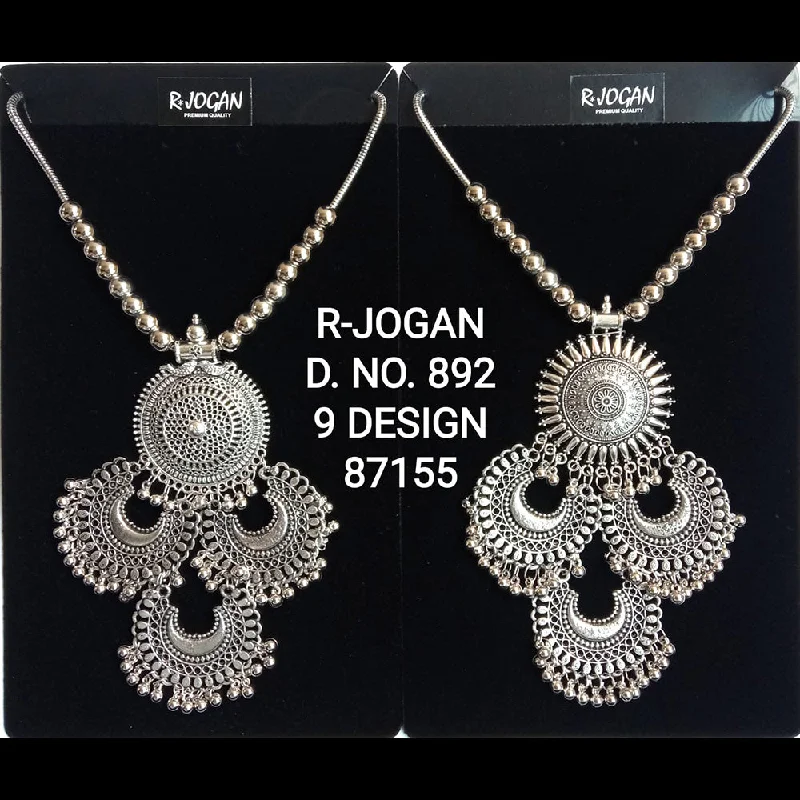 unique choker necklaces for women-R Jogan Oxidised Plated Assorted Design Long Necklace