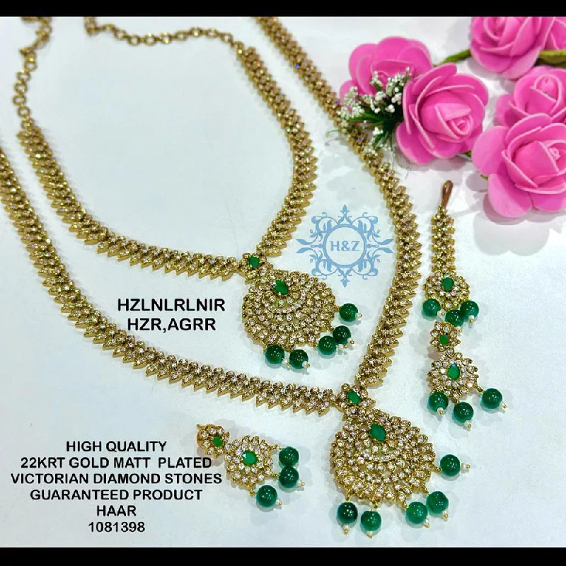 infinity necklaces for women-Hanna & Zainy Gold Plated Double Necklace Set