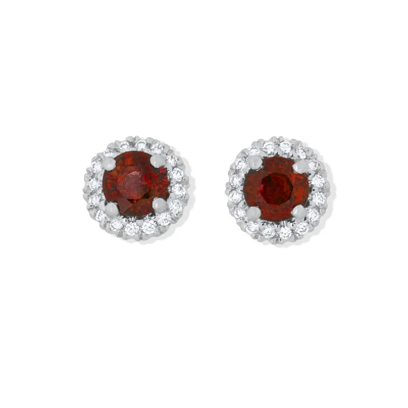 hoop earrings for women-Ruby Halo Earrings