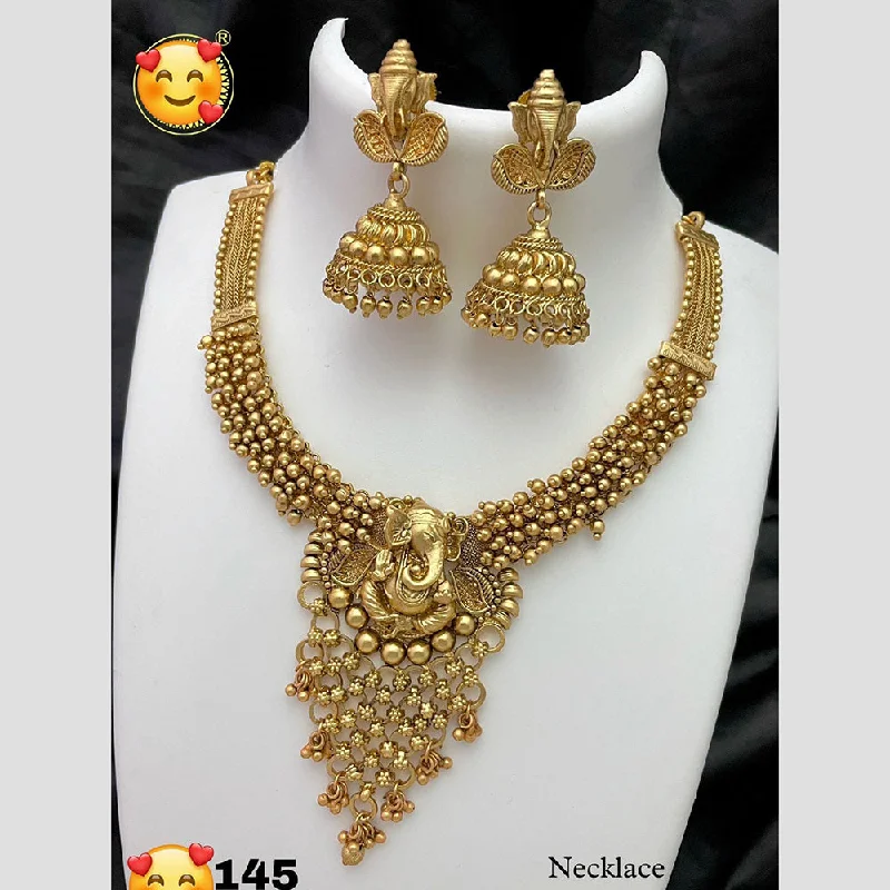 retro necklaces for women-Sai Fashion Gold Plated Necklace Set