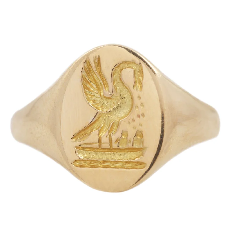 promise rings for couples-Hydra Crested Signet Ring