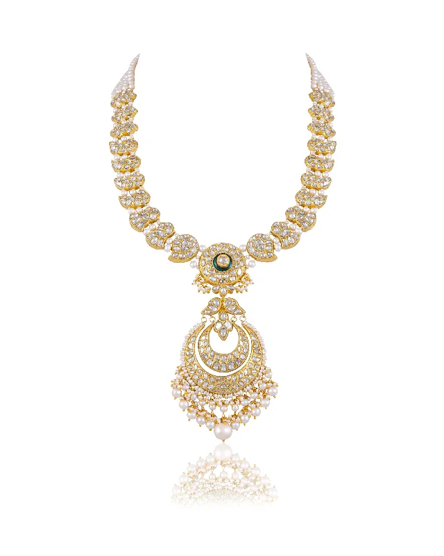 luxurious pearl necklaces for women-Kia Polki Long Necklace