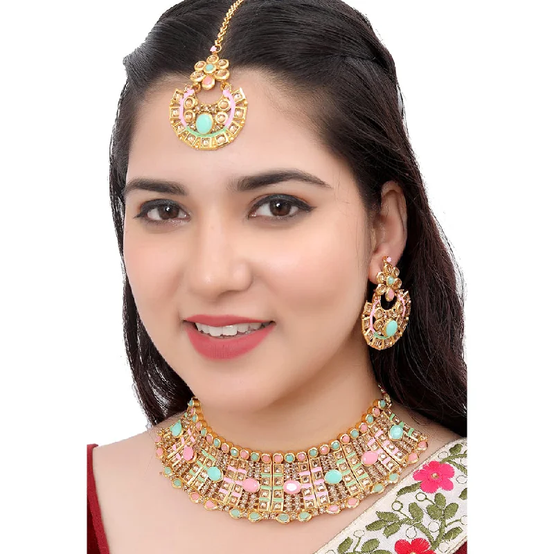 elegant necklaces for women-Neetu Art Gold Plated Necklace Set