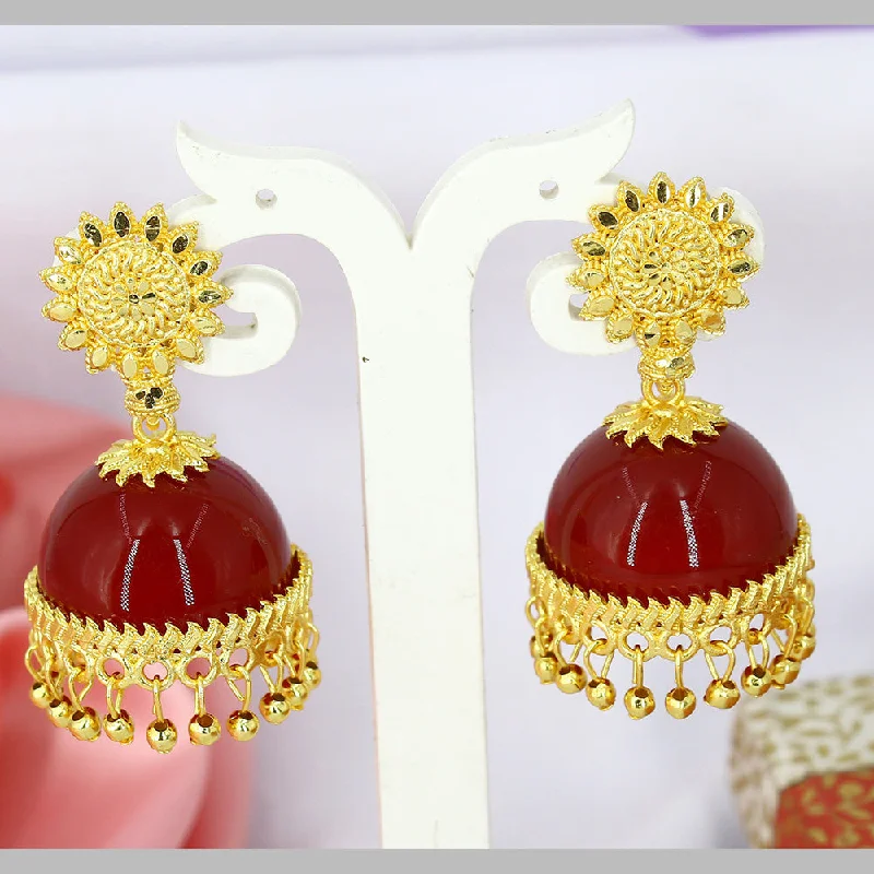 chic earrings for women-Mahavir Gold Plated Jhumki Earrings