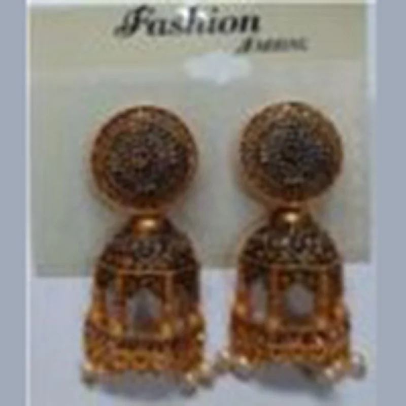 chunky earrings for women-Infinity Jewels Gold Plated Jhumki Earrings