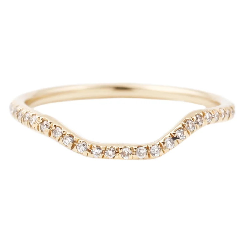 cubic zirconia rings for women-Half Eternity Nesting Band White Diamonds