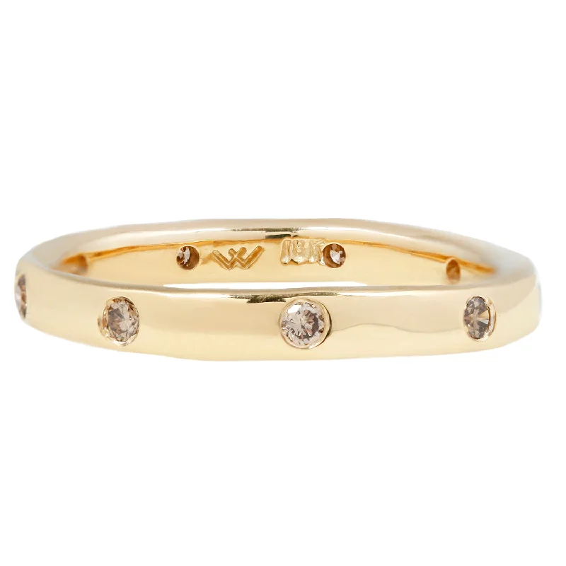 celestial rings for women-Nine Champagne Diamond Band