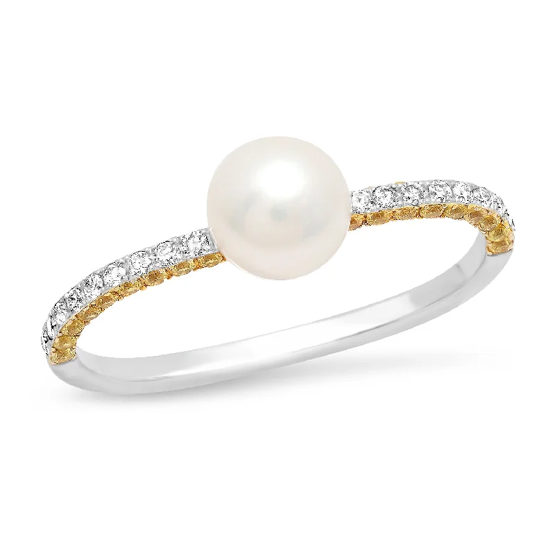 oval diamond rings for women-Pearl Ring