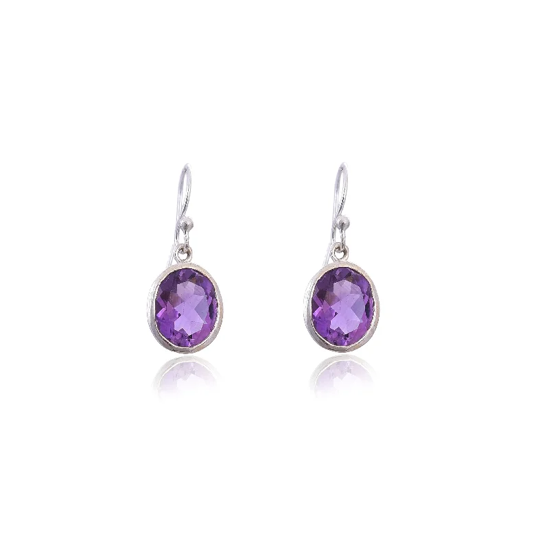 custom earrings for women-Silver Mountain 925 Silver Amethyst Earring