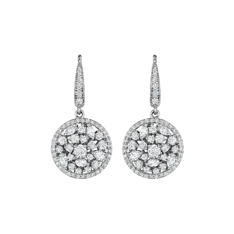 small earrings for women-Round Stardust Cluster Earrings