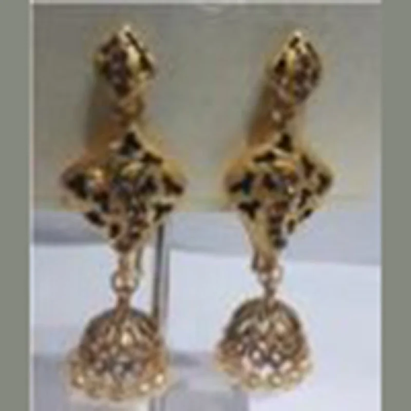 crystal drop earrings for women-Infinity Jewels Gold Plated Jhumki Earrings