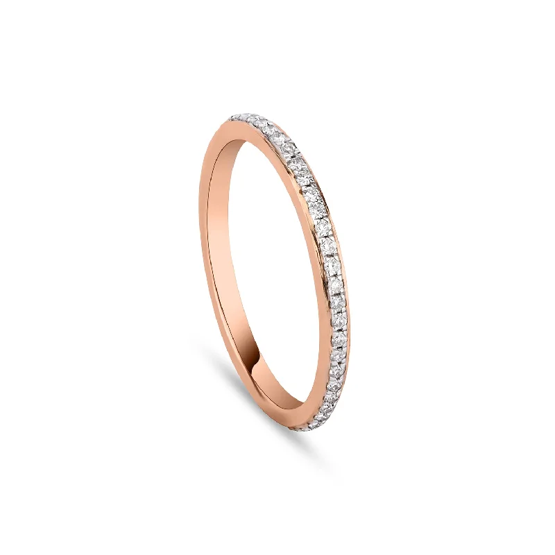 designer rings for women-Stackable Light weight Diamond Eternity Band