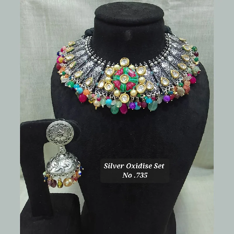 custom birthstone necklaces for women-Jyoti Arts Oxidised Plated Necklace Set