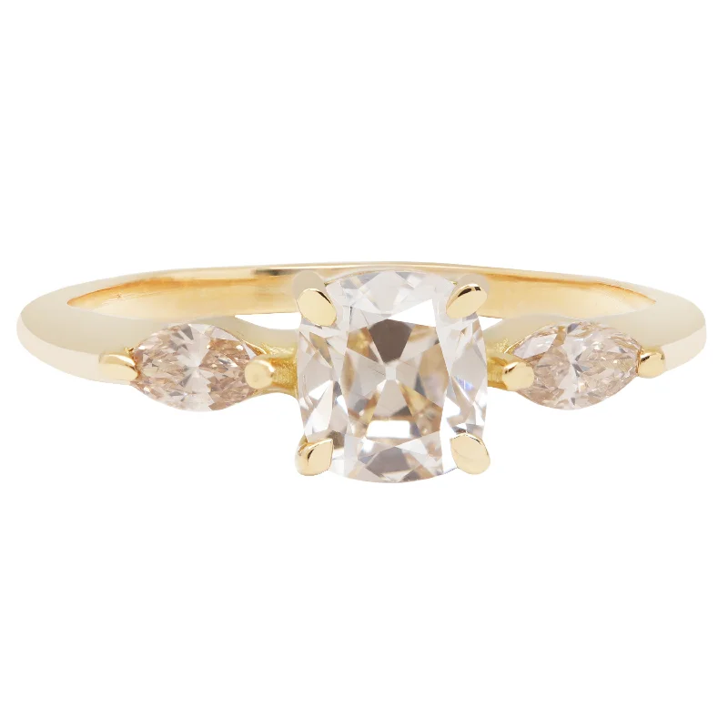 personalized rings for women-Champagne Diamond Harmony Ring