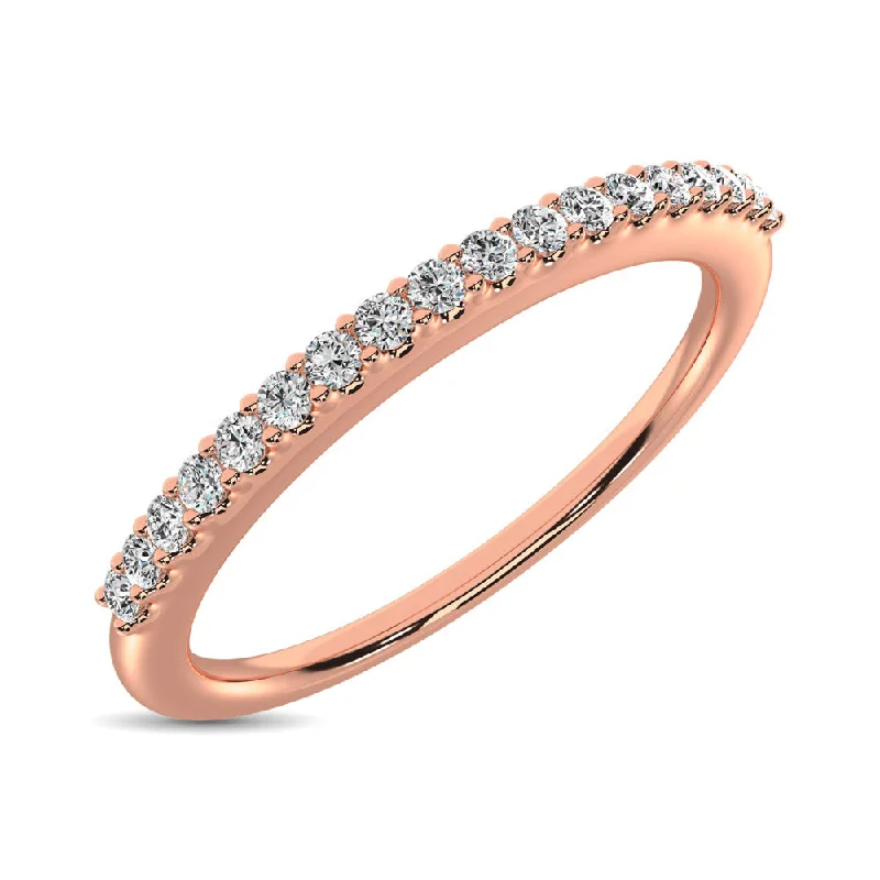 ruby engagement rings for women-14K Rose Gold 1/10 ctw Diamond Wedding Band