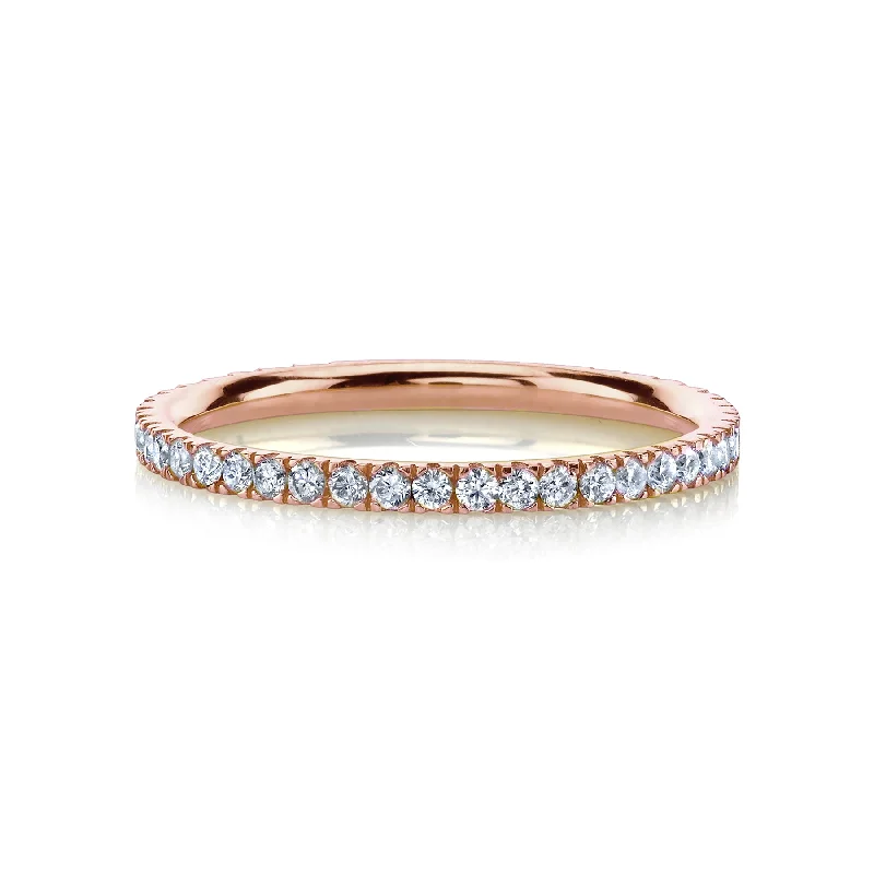 thin band rings for women-Perfect Eternity Band - White Diamond / 14k Rose Gold