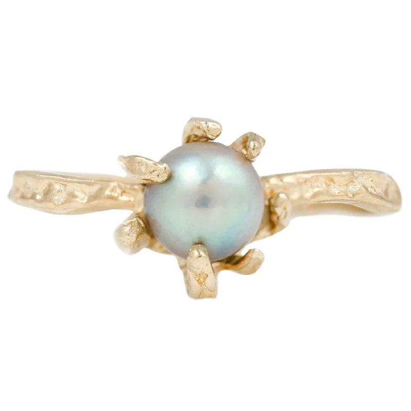 floral rings for women-Stingray Akoya Pearl Ring