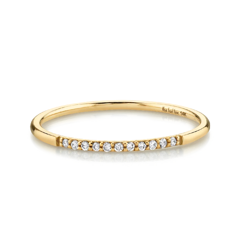 luxury fashion rings for women-Partial Eternity Band - White Diamond / 14k Yellow Gold