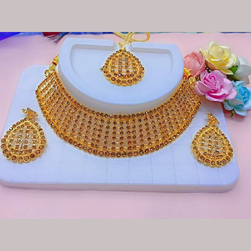 luxurious necklaces for women-Manisha Jewellery Gold Plated Necklace Set