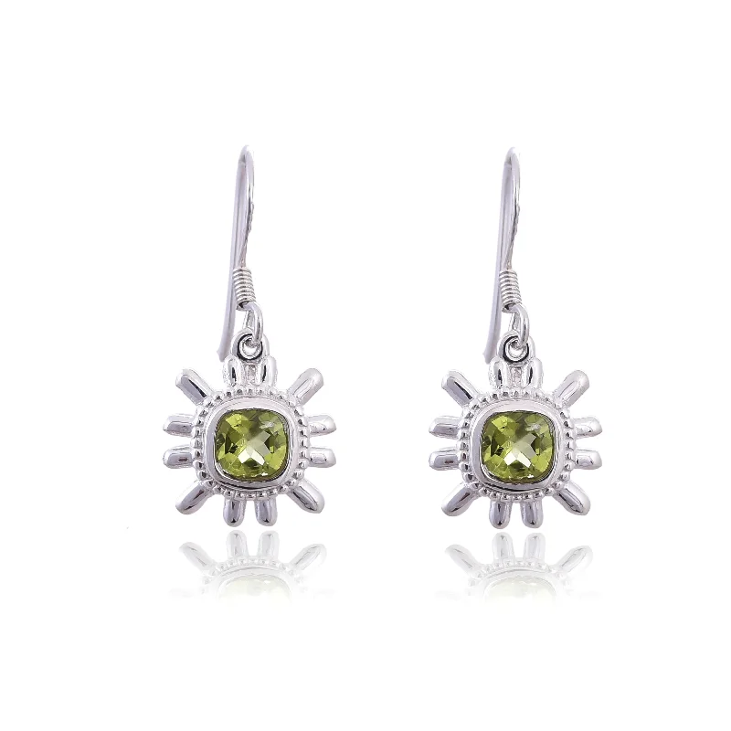 customized earrings for women-Silver Mountain Sterling Silver Peridot Earring