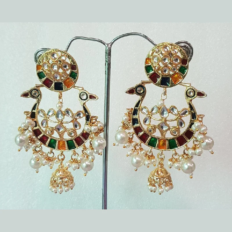 butterfly earrings for women-Shreeji Gold Plated Jhumki Earrings