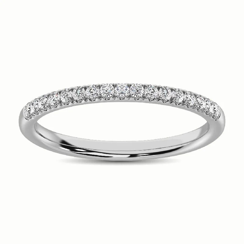 large diamond engagement rings for women-10K White Gold 1/10 Ct.Tw.Diamond Wedding Band