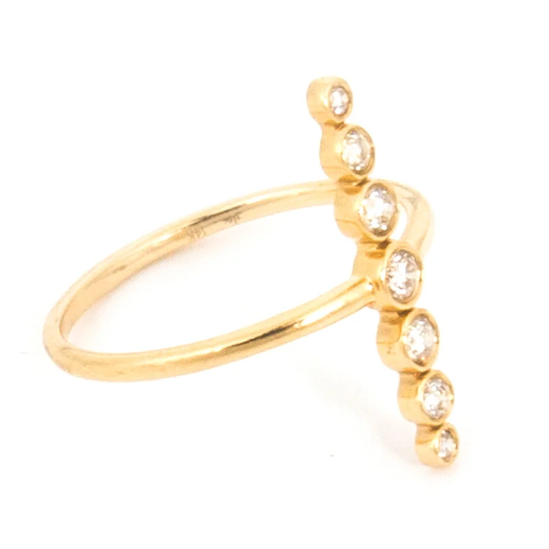 topaz rings for women-Diamond Bezel Ring