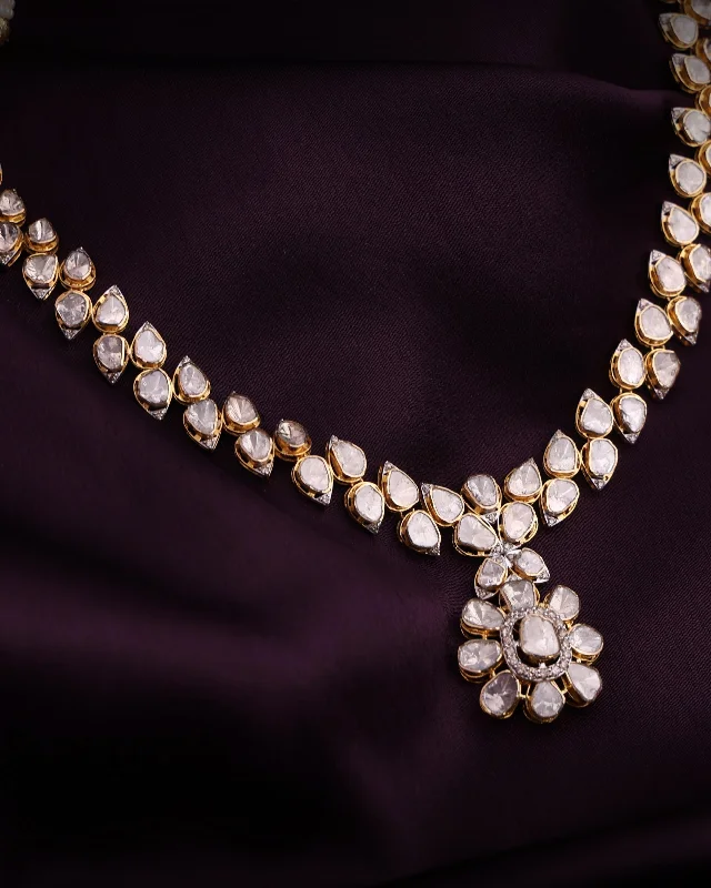 delicate chain necklaces for women-Komal Polki And Diamond Necklace