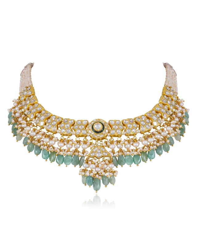 ethnic style necklaces for women-Mahi Polki Necklace