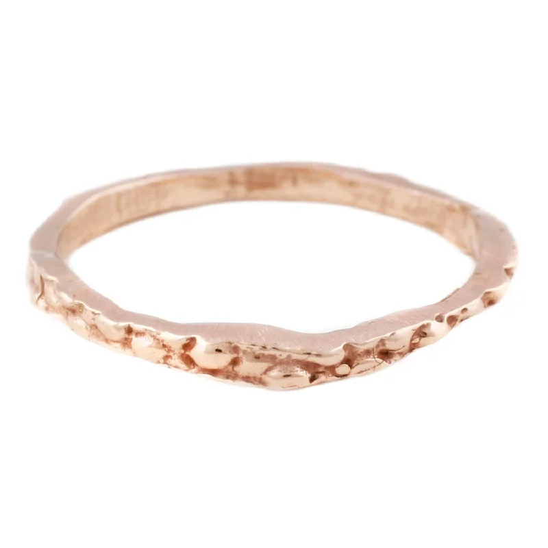 emerald rings for women-Rose Gold Stingray Stacking Band