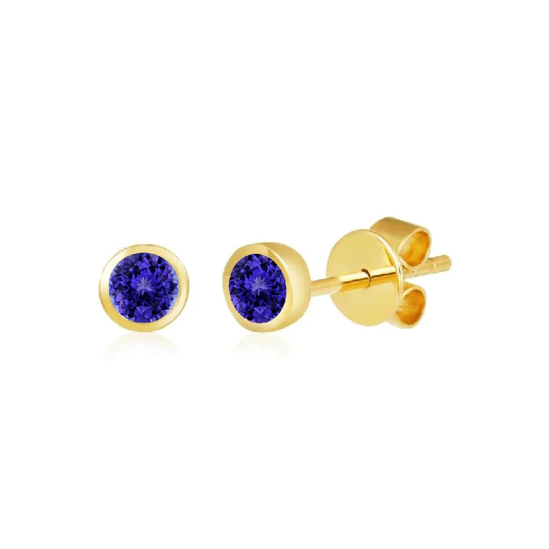 bold earrings for women-Bezel Set Gemstone Studs