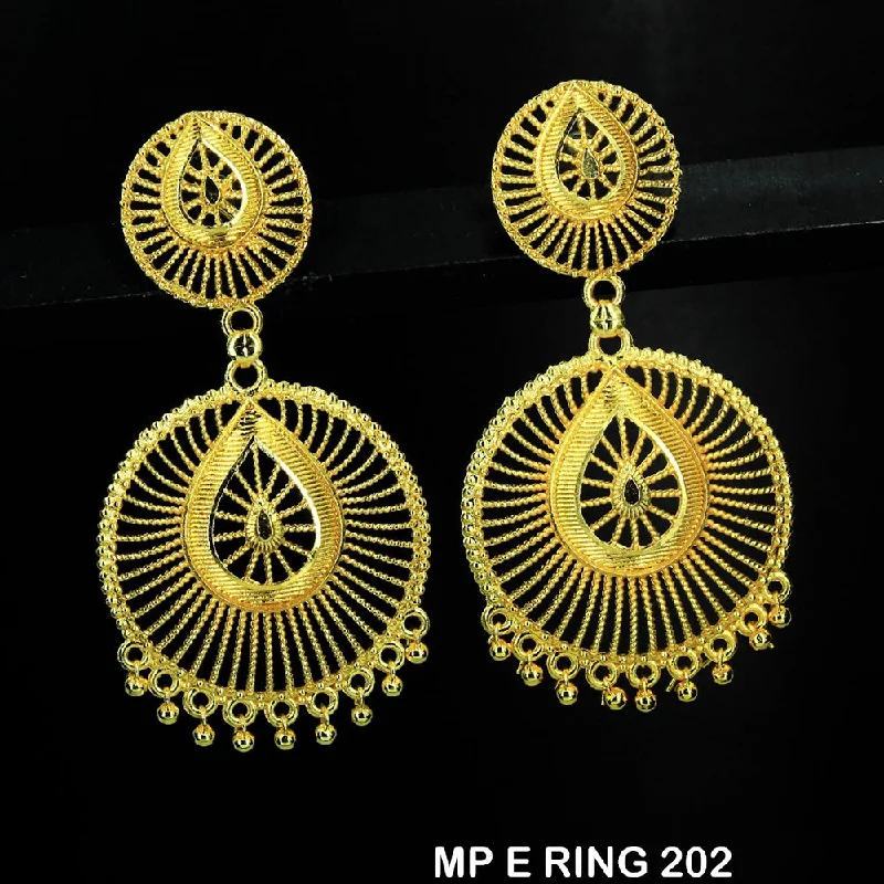 diamond drop earrings for women-Mahavir Forming Gold Plated Dangler Earrings  - MP E Ring 202