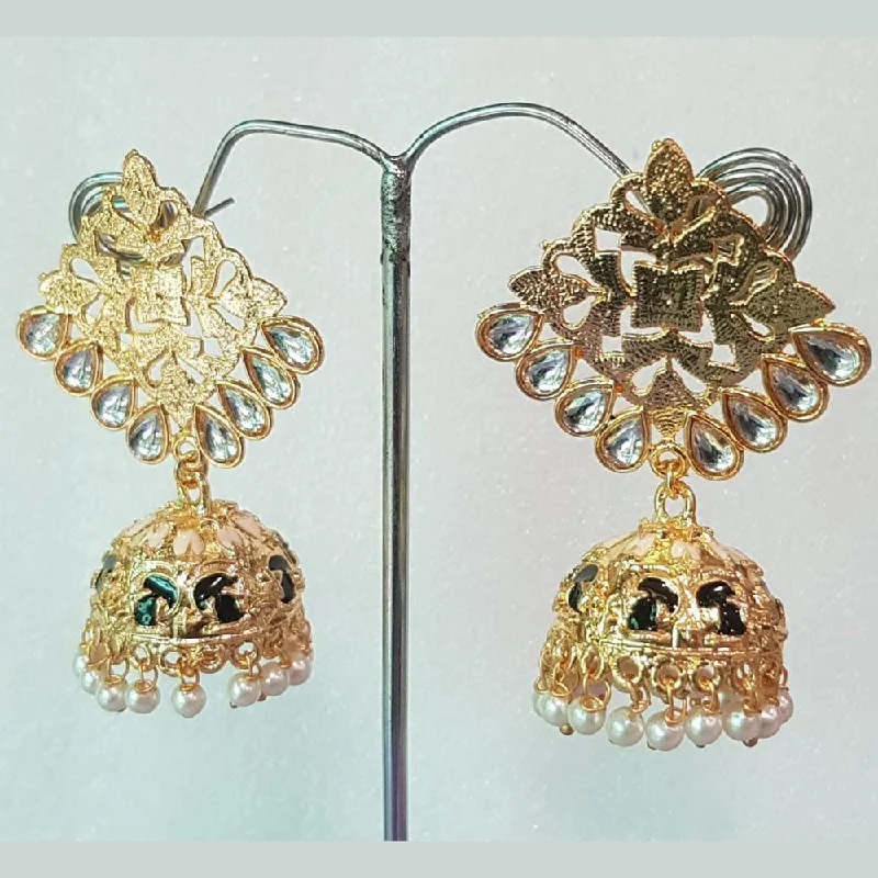 diamond drop earrings for women-Shreeji Gold Plated Jhumki Earrings