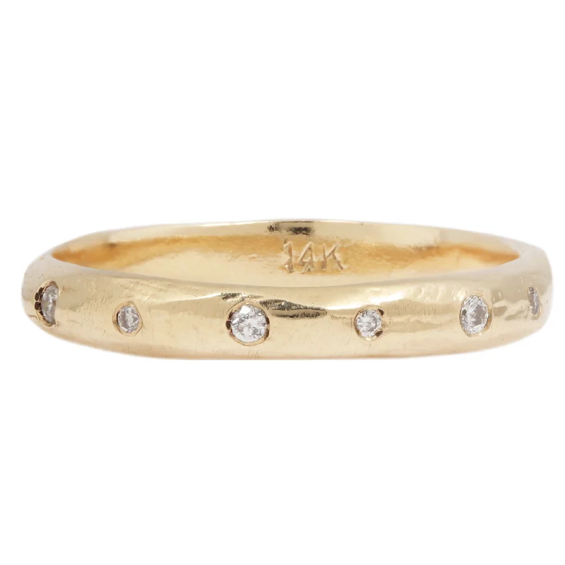 thin band rings for women-Noemi Scattered Diamond Band