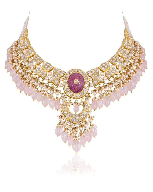 stylish necklaces for women-Suman Polki Necklace