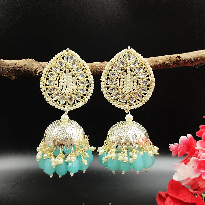 cute earrings for women-Pooja Bangles Gold Plated Jhumki Earrings