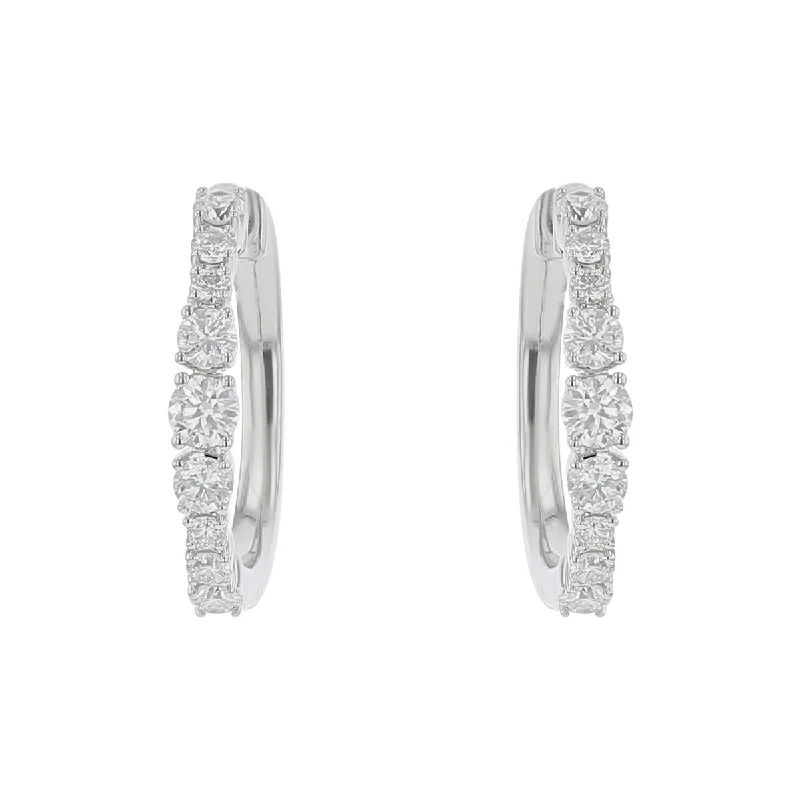 gemstone stud earrings for women-Wave Diamond Hoop Earrings