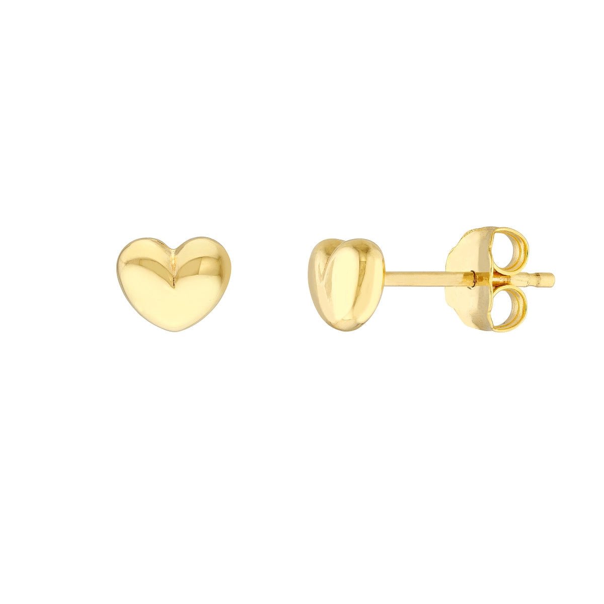 gold hoop earrings for women-Gold Puffy Heart Stud