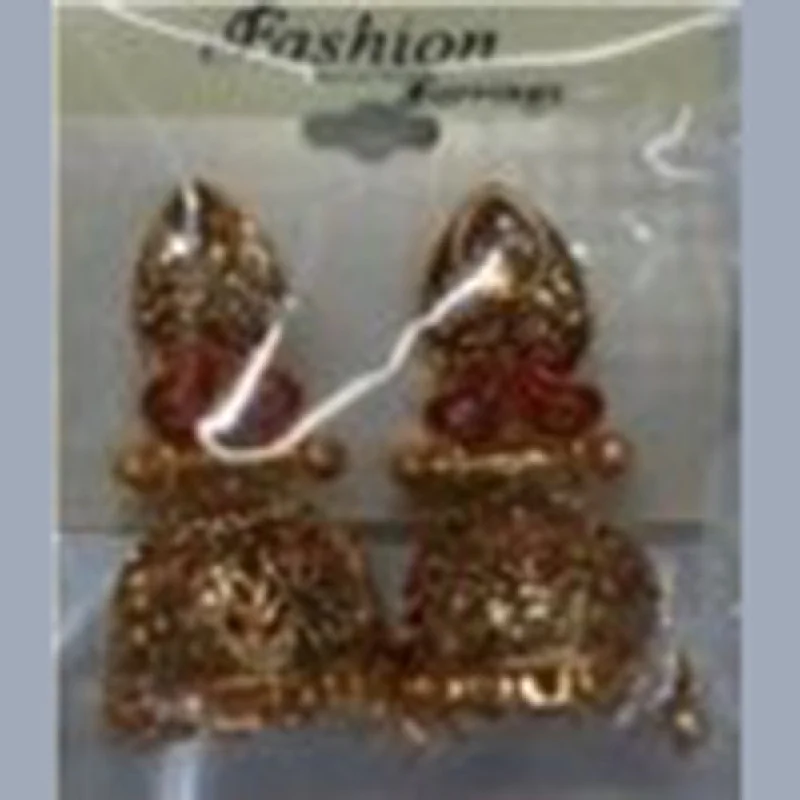 infinity earrings for women-Infinity Jewels Gold Plated Jhumki Earrings