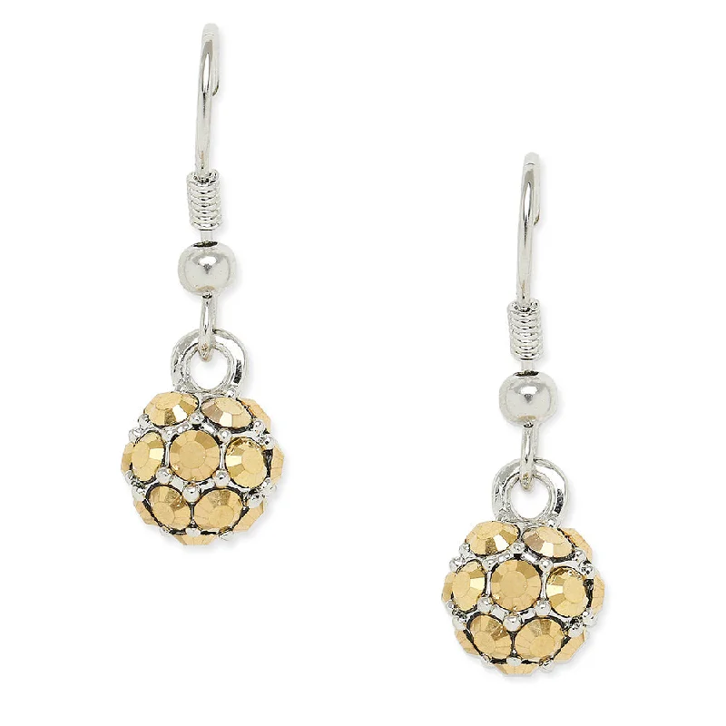 emerald earrings for women-Mahi Royal Sparklers Yellow Crystals Ball Earrings for Women (ER1109752RYel)