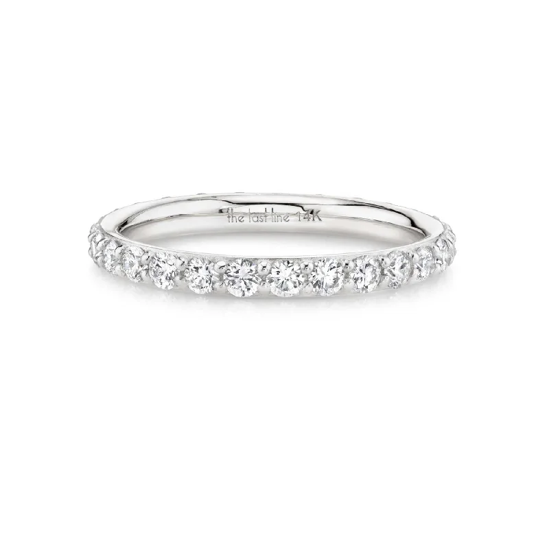 adjustable rings for women-Biggie Eternity Band - White Diamond / 14k White Gold