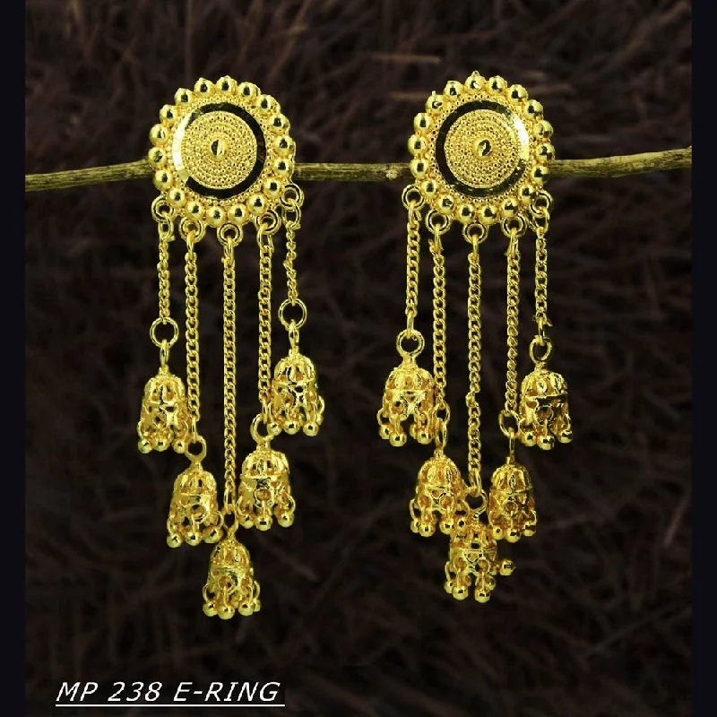 gold chandelier earrings for women-Mahavir Forming Gold Plated Dangler Earrings  - MP 238 E Ring