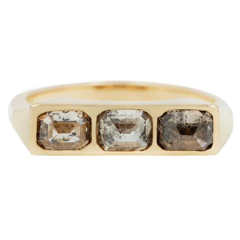 personalized rings for women-Salt and Pepper Bar Ring