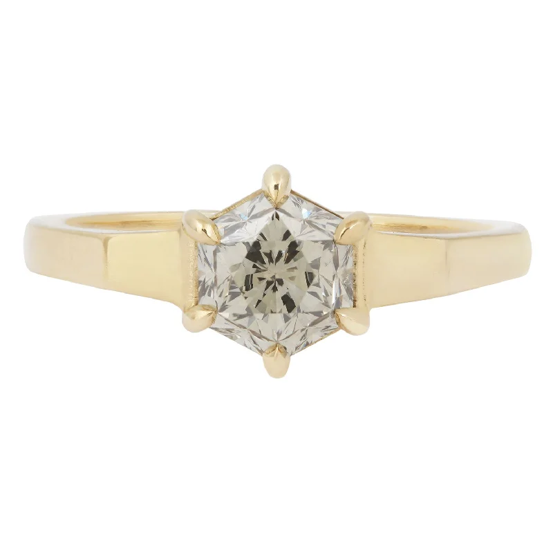 rose cut diamond rings for women-Desert Star Hexagon Ring