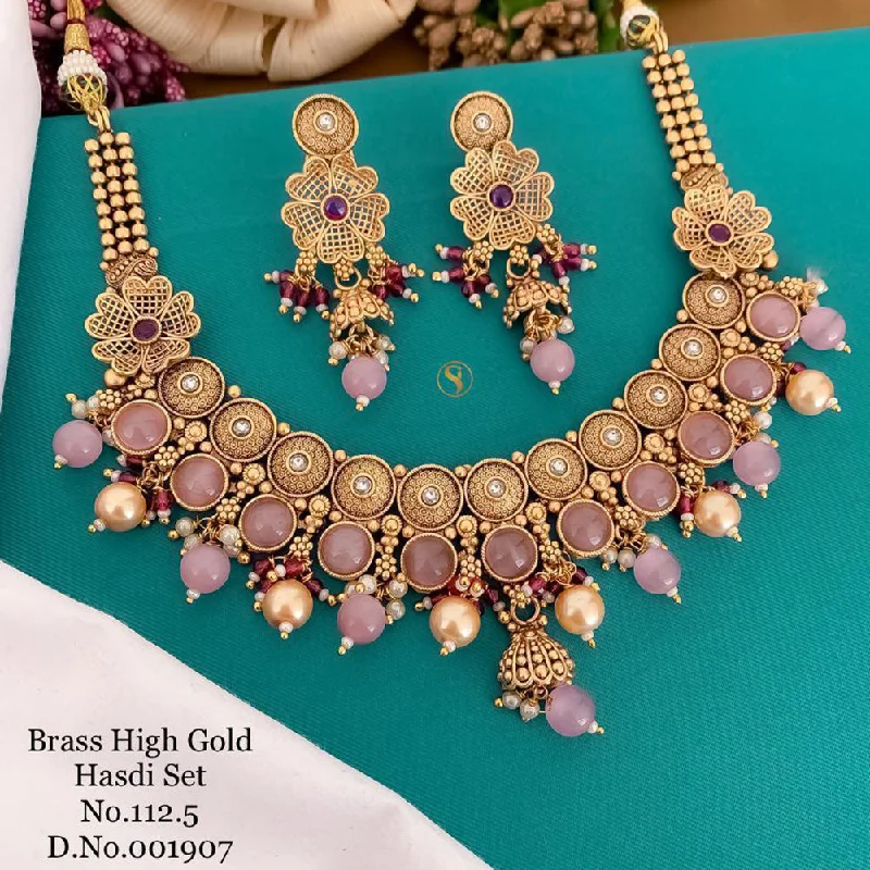 religious necklaces for women-India Art Gold Plated Necklace Set