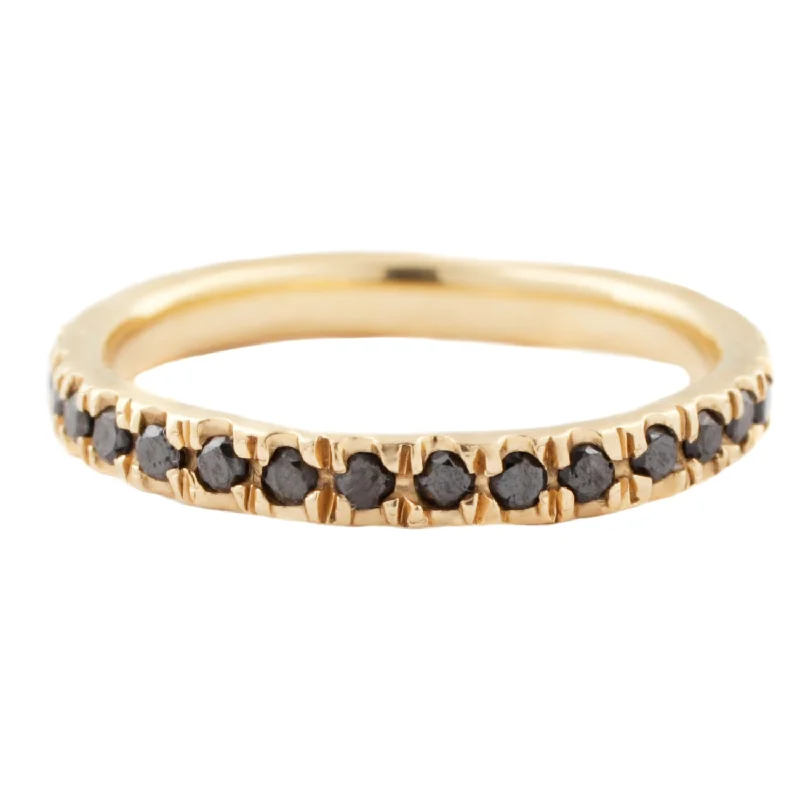 custom rings for women-Black Diamond Eternity Band