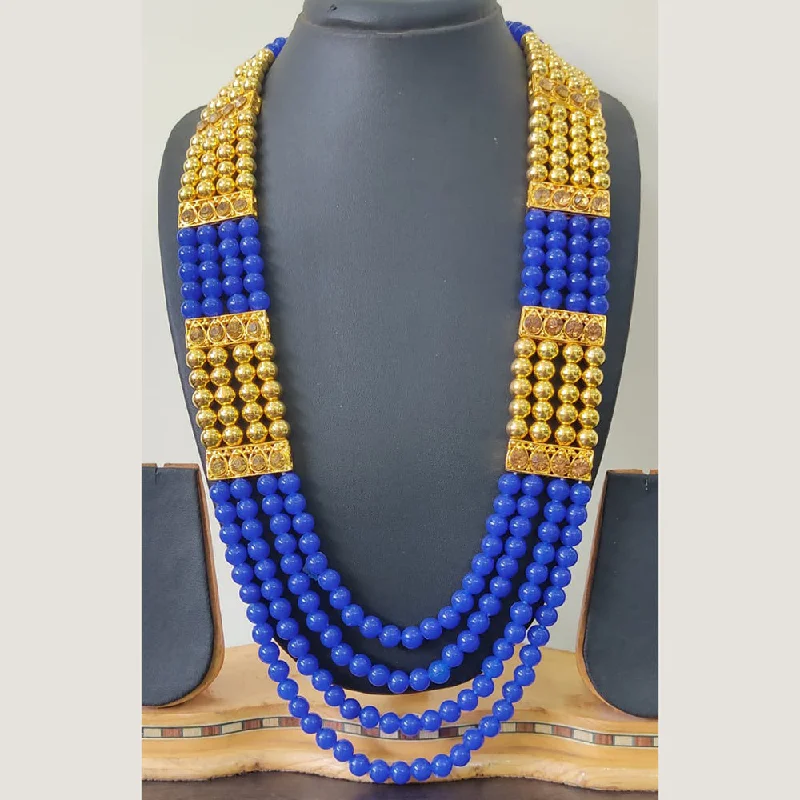 anniversary necklaces for women-Ravechi Art Gold Plated Pearls Long Necklace