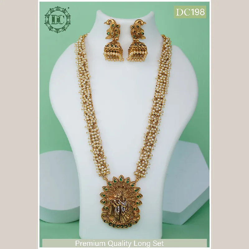 bold necklaces for women-Diksha Collection Gold Plated Long Necklace Set