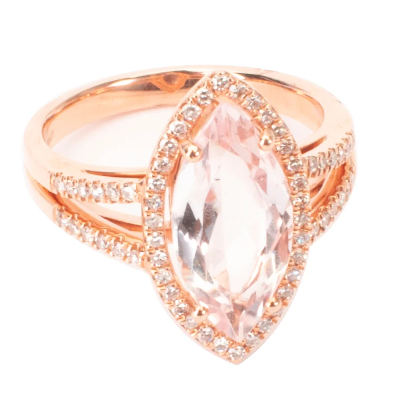 gold statement rings for women-Morganite Ring